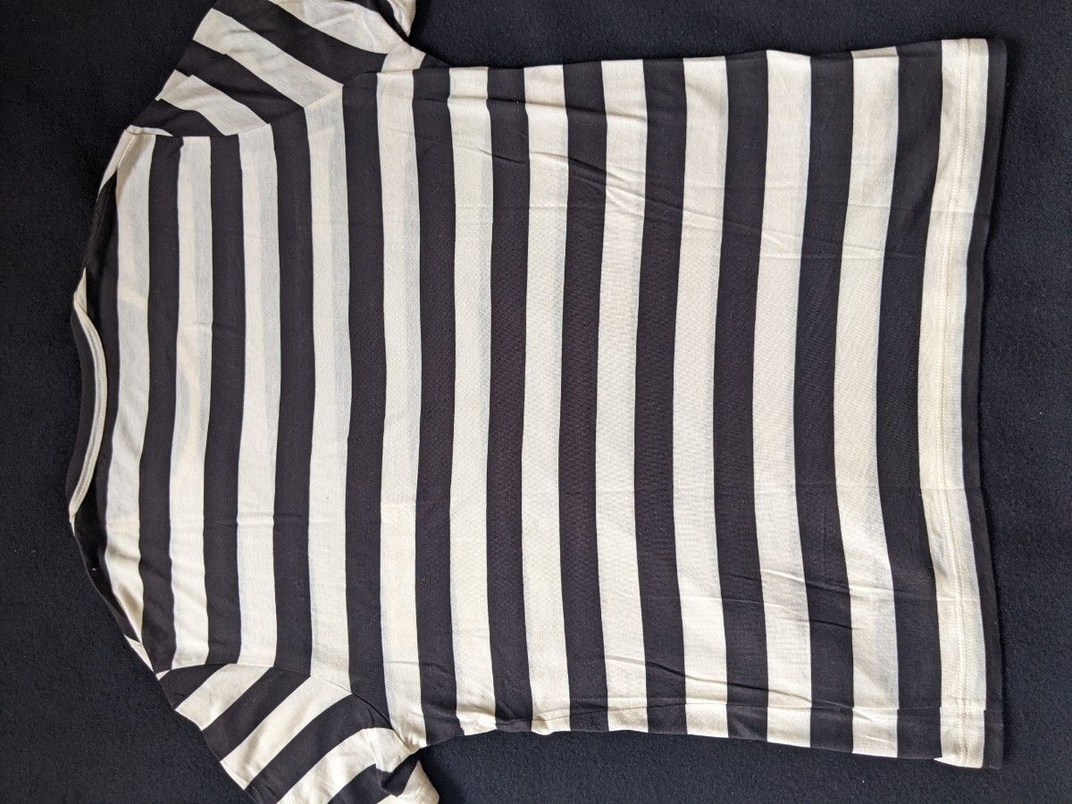 年齢問わず使いやすい☆【Louis Vuitton】ボーダー Tシャツ ルイヴィトン 半袖Tシャツ 黒色 白色 ボーダー 胸ポケット S