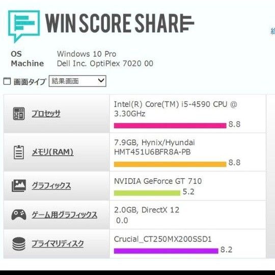 №66、Win11（22H2）、Core_i5_4590、SSD、GT710、M8G、MSOffice2019