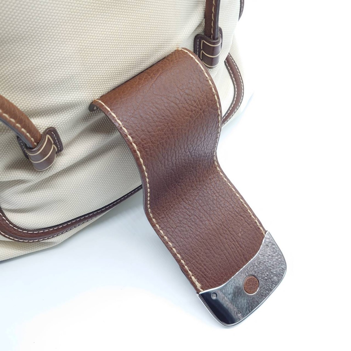 TOD\'S Tod's женский парусина кожа plate большая сумка ручная сумочка в наличии белый Brown бренд Logo dn-23x303