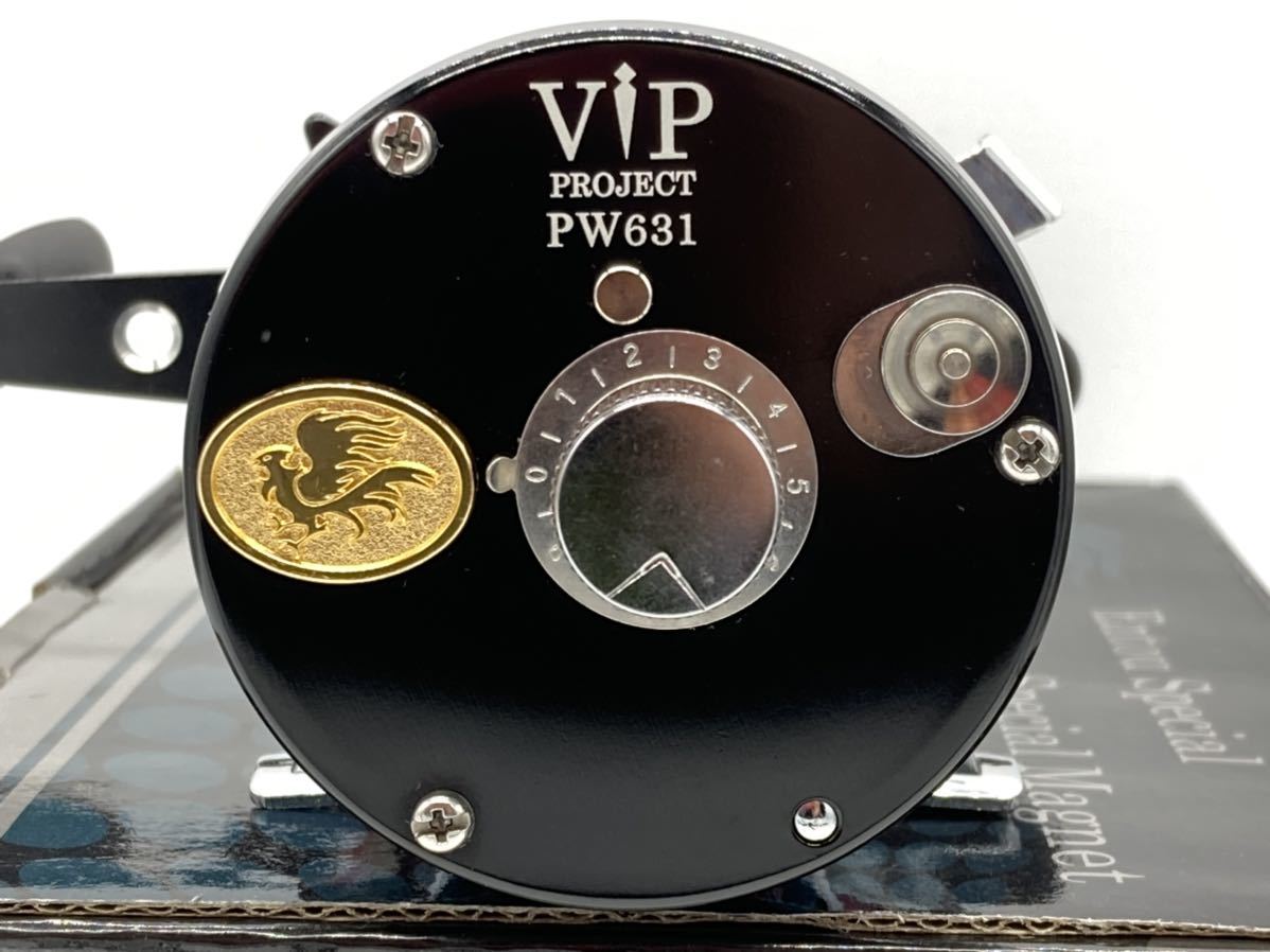 美品 VIP プロジェクト PW631CS ブラック 遠投 両軸 リール カゴ釣り