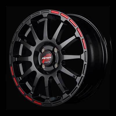 RMP RACING/GR12 アクセラ/スポーツ BM系/BY系(ハイブリッド車) ホイール4本セット【17×7.0J 5-114.3 INSET48 クリスタルBK/ストロボRED】