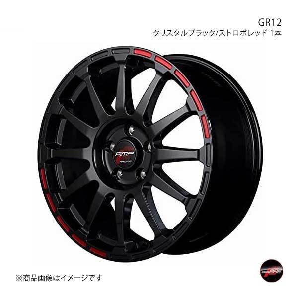 RMP RACING/GR12 インプレッサ GH8 アルミホイール 1本 【17×7.0J 5-100 INSET48 クリスタルブラック/ストロボレッド】_画像1