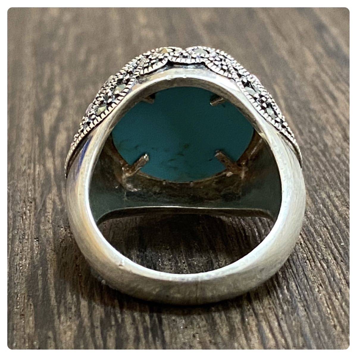  silver 925 sterling sterling Vintage Indian jewelry turquoise ma-ka site ring ring 