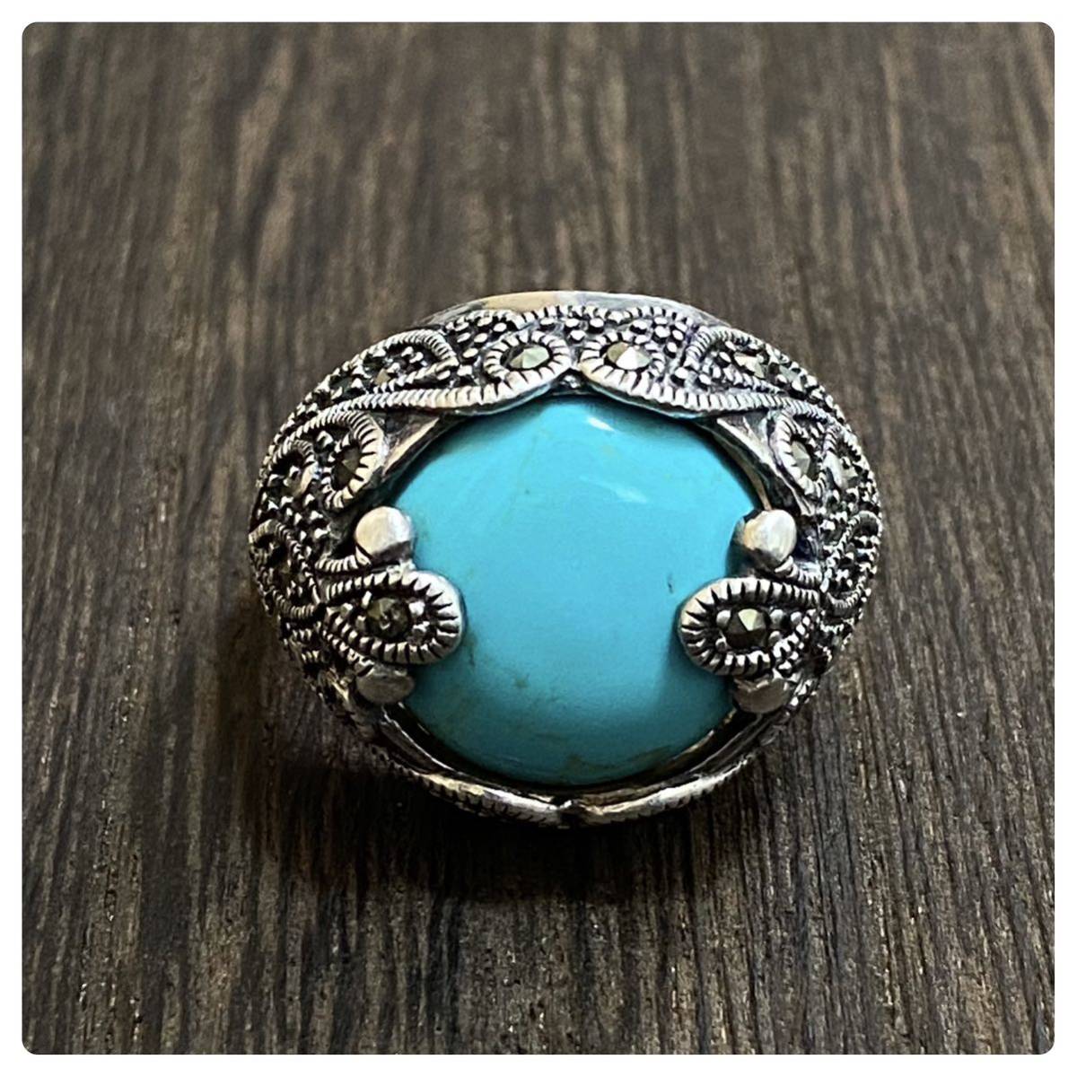  silver 925 sterling sterling Vintage Indian jewelry turquoise ma-ka site ring ring 