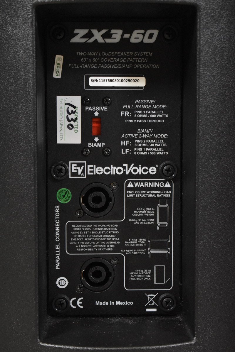 Electro-Voice エレクトロボイス スピーカーペア ZX3-60 | www.annugeo.com