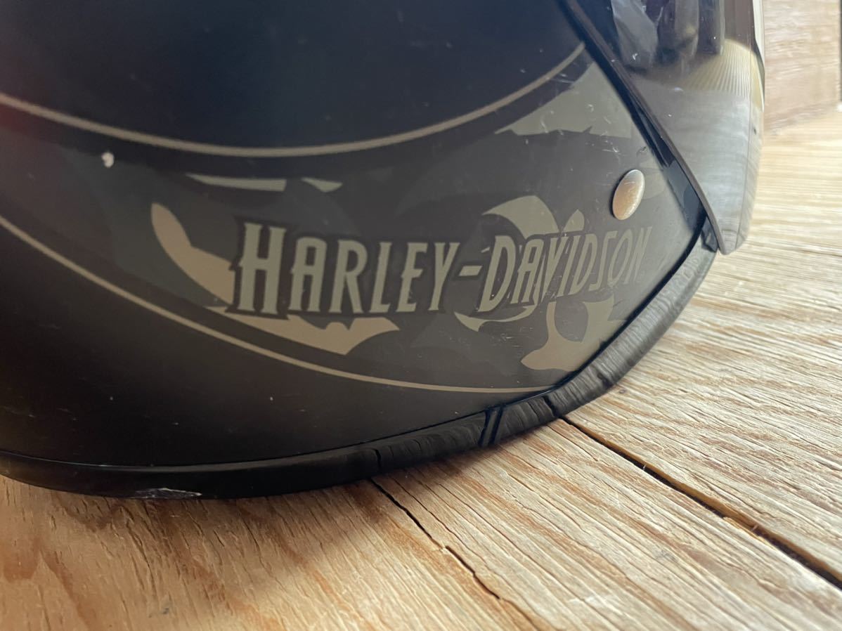 ◆ Harley Davidson ハーレーダビッドソン◆ジェットヘルメット 迷彩×ブラック Mサイズ　ロゴ入り_画像4