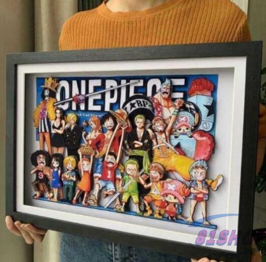 「81SHOP」極美品★強くお勧め★手作り ONE PIECE ワンピース 3D立体画 ルフィ ナミ 立体絵画 33×45cm インテリア 壁掛け額_画像2