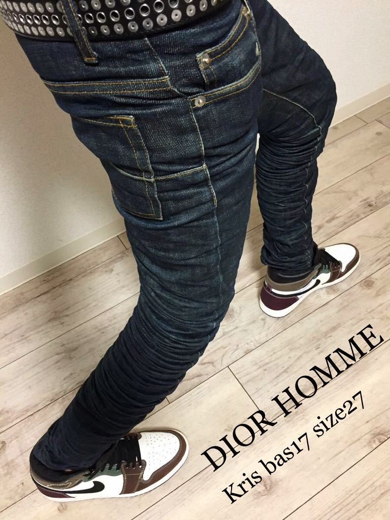  стандартный DIOR HOMME 09SS [INDIGO RIGID JEANS F17.5]size 27 Dior Homme индиго non woshu Denim by Kris Van Assche*