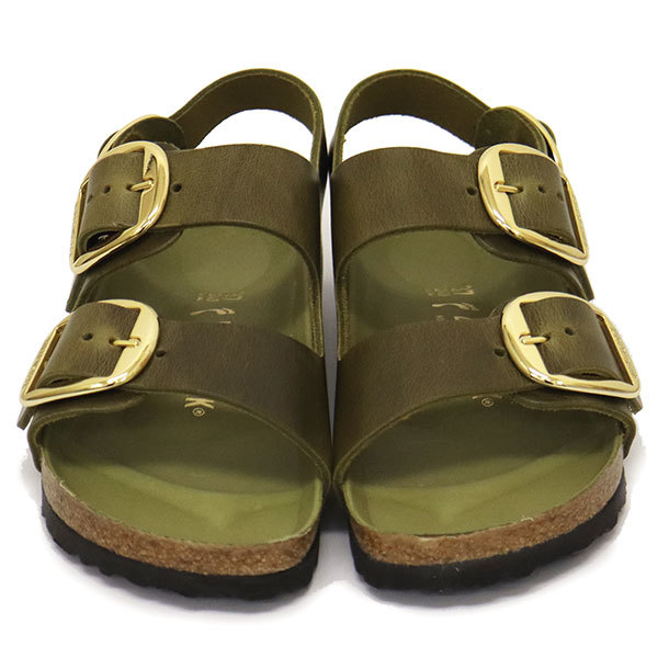 BIRKENSTOCK (ビルケンシュトック) 1024082 MILANO BIG BUCKLE ミラノ ビッグバックル オイルドレザーサンダル GREEN OLIVE ナロー幅 BI251_BIRKENSTOCK