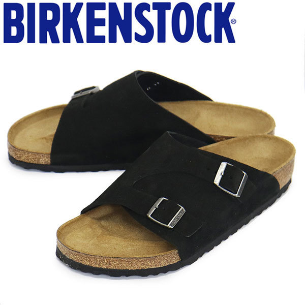 BIRKENSTOCK (ビルケンシュトック) 1025045 ZURICH チューリッヒ スエードレザーサンダル BLACK レギュラー幅 BI252 41-約26.5cm