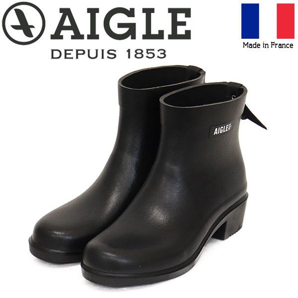 AIGLE (エーグル) ZZFNB28 MYRICA BOTTIL レディース ラバーブーツ 001 NOIR AGL050 38-約24.0cm