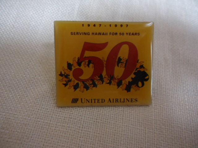  prompt decision Hawaii 1997 year made United Airlines 50 anniversary commemoration pin bachi