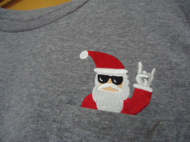 ハワイ　OLD NAVY　クリスマス　Ｔシャツ　グレー色　ＸＬ　サンタクロース　シャカ_画像2