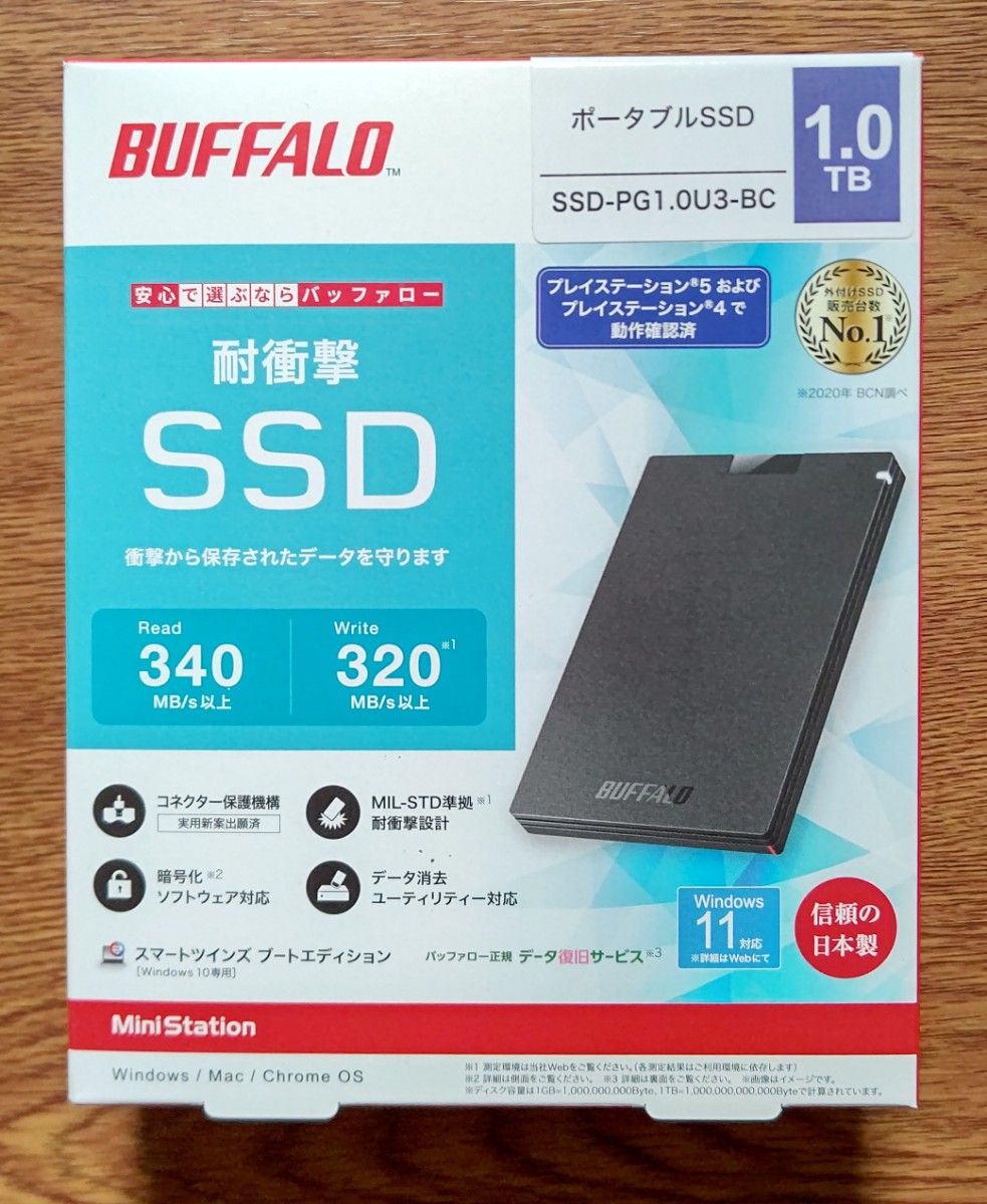 バッファロー ポータブルSSD(1TB) SSD-PG1 0U3-BC|PayPayフリマ