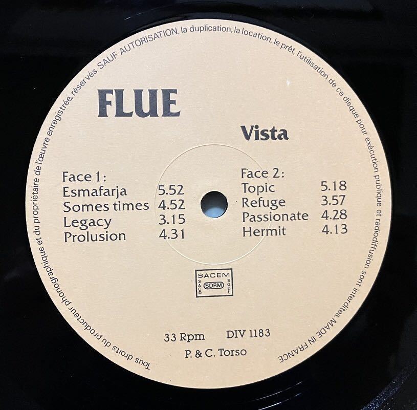 LPレコード Flue [ Vista ] 1983_画像3