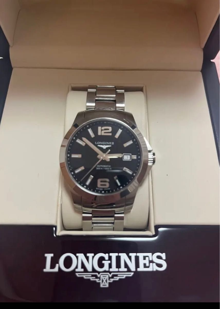 ロンジン LONGINES コンクエスト 自動巻 ブラック文字盤 | noonanwaste.com