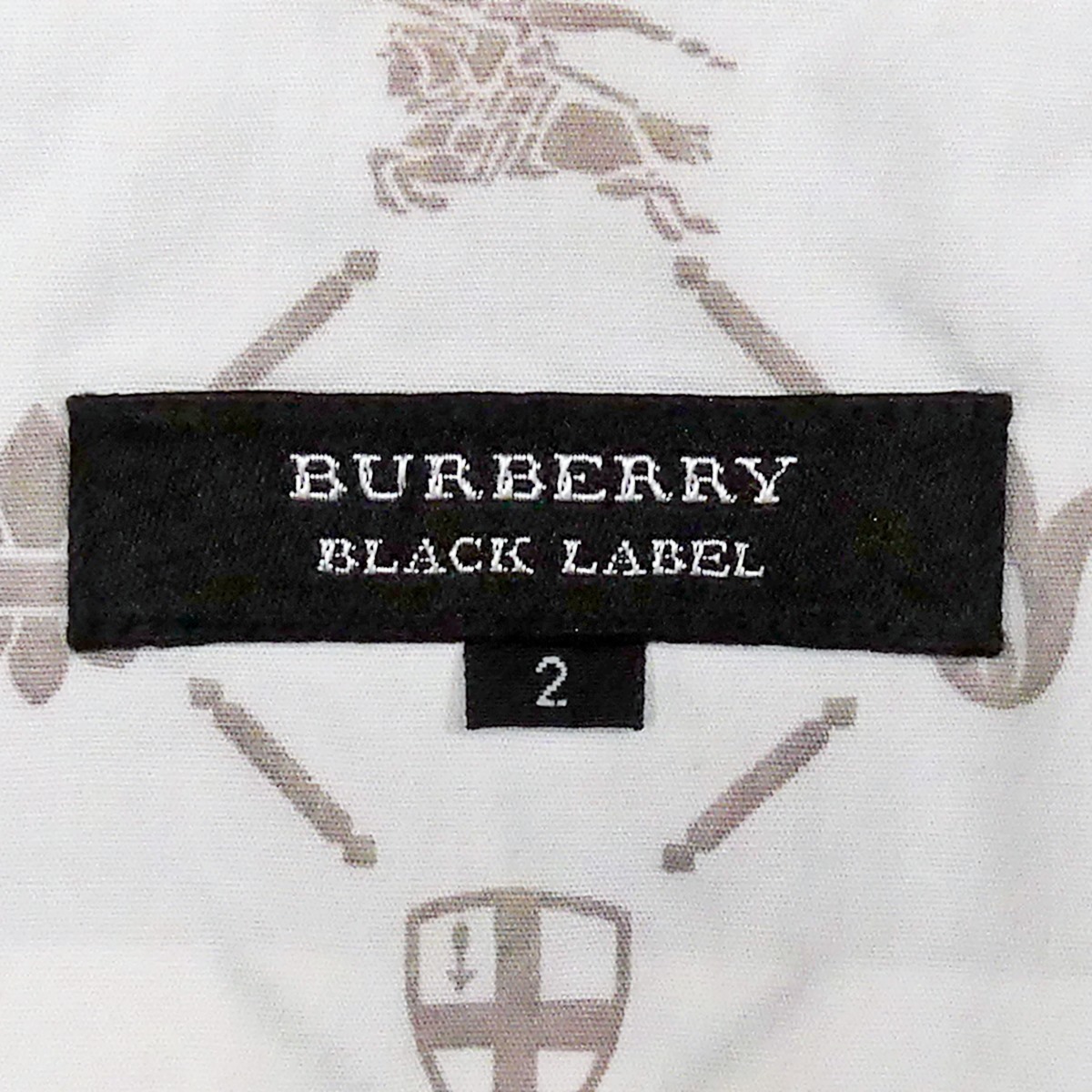 即決★BURBERRY BLACK LABEL★メンズM 廃版 モノグラム シャツ バーバリーブラックレーベル 2 白 三陽商会正規 トップス 半袖シャツ_画像8