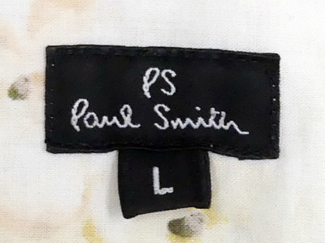 即決★日本製 Paul Smith★メンズL ドレスシャツ ポールスミスコレクション 花柄 フラワー 半袖 ワイシャツ コットン