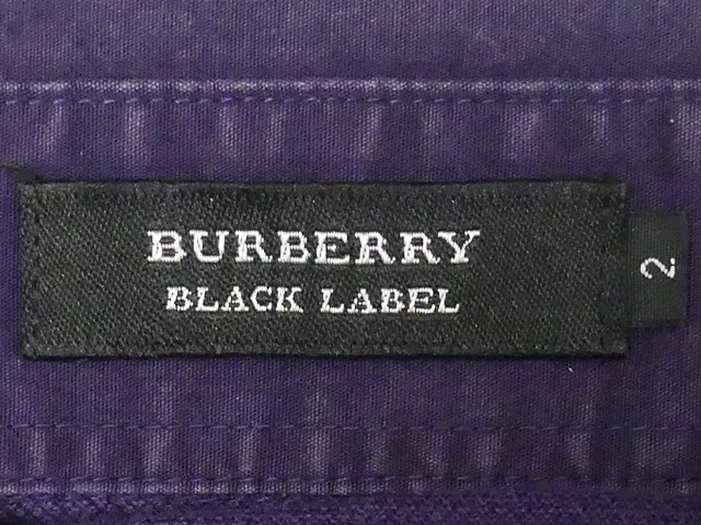 即決★BURBERRY BLACK LABEL★メンズM 廃版 ポロシャツ バーバリーブラックレーベル 2 紫 パープル 三陽商会正規 ナイト刺繍 半袖