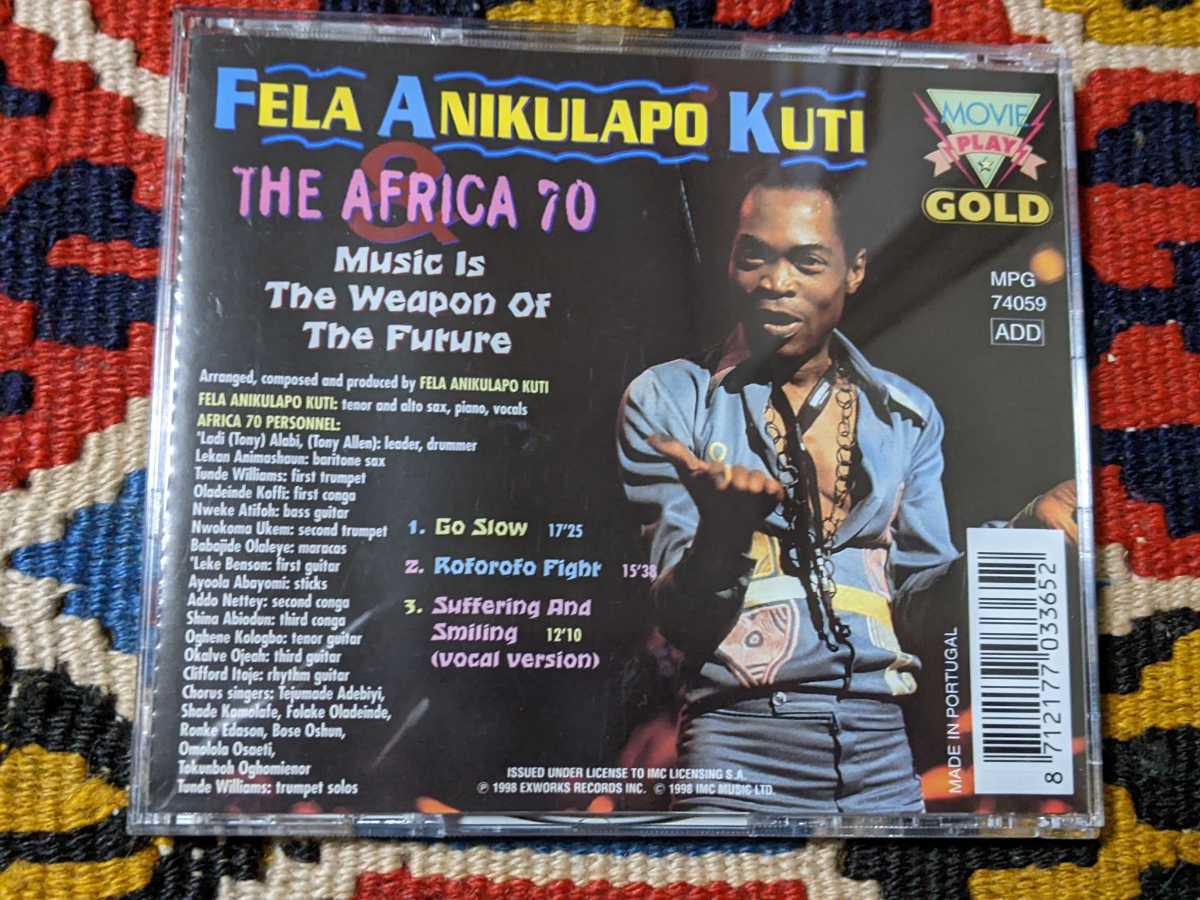 フェラ・クティ FELA KUTI Fela Kuti & Africa 70 (CD) MUSIC IS THE WEAPON OF THE FUTURE Movieplay Gold MPG 74059 1998年リリース_画像3
