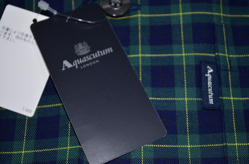 新品 M アクアスキュータム Aquascutum ツイルチェック パジャマ 寝巻き 綿100%（コットン100％）レナウン gr_画像2