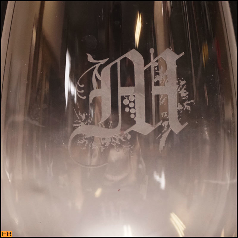 1223- Lee Dell * wine glass 2 customer pe Avy nom#6416/0 crystal initial stamp box attaching vinum RIEDEL