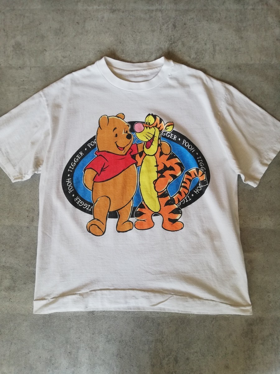 90s Disney POOH シングルステッチ Tシャツ WHY WORRY?-