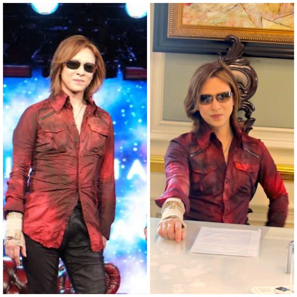 YOSHIKI надеты "надеты" LGB красный . рубашка G мужской 1 SHIRT G X JAPAN