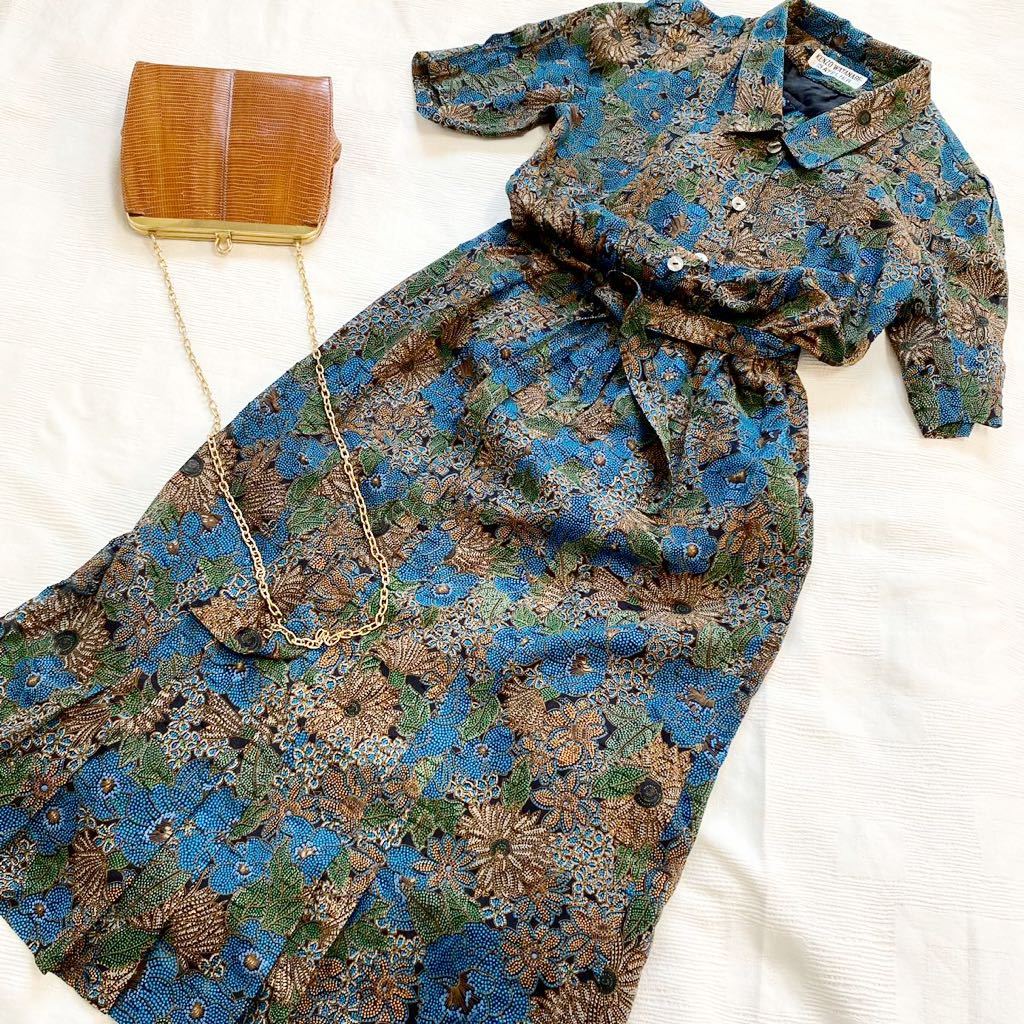 KENZO WATANABE K ATELIER ヴィンテージ レトロ ワンピース 総柄 KENZO WATANABE K ATELIER ヴィンテージ レトロ ワンピース 総柄