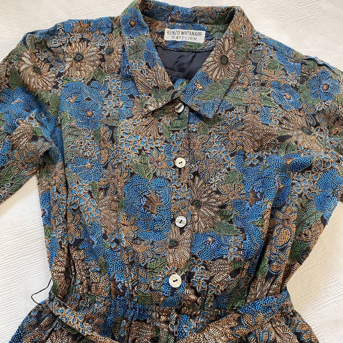 KENZO WATANABE K ATELIER ヴィンテージ レトロ ワンピース 総柄 KENZO WATANABE K ATELIER ヴィンテージ レトロ ワンピース 総柄