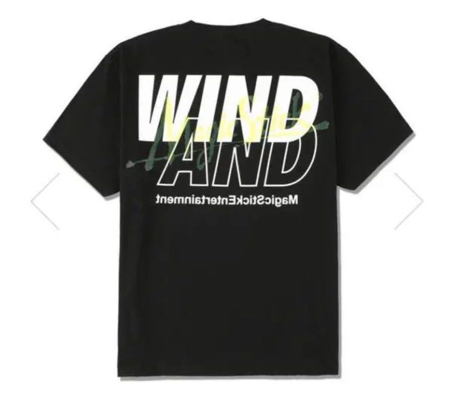 【美品】 【送料最安360円】 WIND AND SEA × MAGIC STICK ウィンダンシー マジックスティック Tシャツ カットソー 半袖 BLACK ブラック 黒_画像1