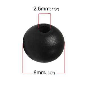 カラーウッドビーズ　球型　約500個入（ブラック系色）木製ビーズ 天然素材ナチュラルビーズ 8mm_画像1