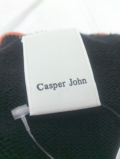 ◇ CASPER JOHN キャスパージョン コットンニット Vネック 長袖 セーター サイズ 170-175 ブラック オレンジ メンズ P 1211220002982_画像3