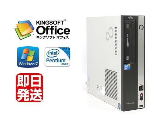 Windows7　Pro　32BIT　DVD　2016付　Pentium　Office　Dual-Core　富士通　中古パソコン　4GB　2.60GHz　FMV-D5290　デスクトップ　500GB　リカバリ領域有