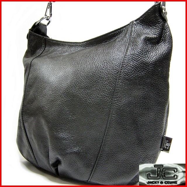 【売り切り御免!】 即決★JACKY&CELINE★レザーショルダーバッグ ジャッキー&セリーヌ 本皮 鞄 カバン 肩掛け 黒 ブラック 本革 ショルダーバッグ 【売り切り御免!】 即決★JACKY&CELINE★レザーショルダーバッグ ジャッキー&セリーヌ 本皮 鞄 カバン 肩掛け 黒 ブラック 本革 ショルダーバッグ