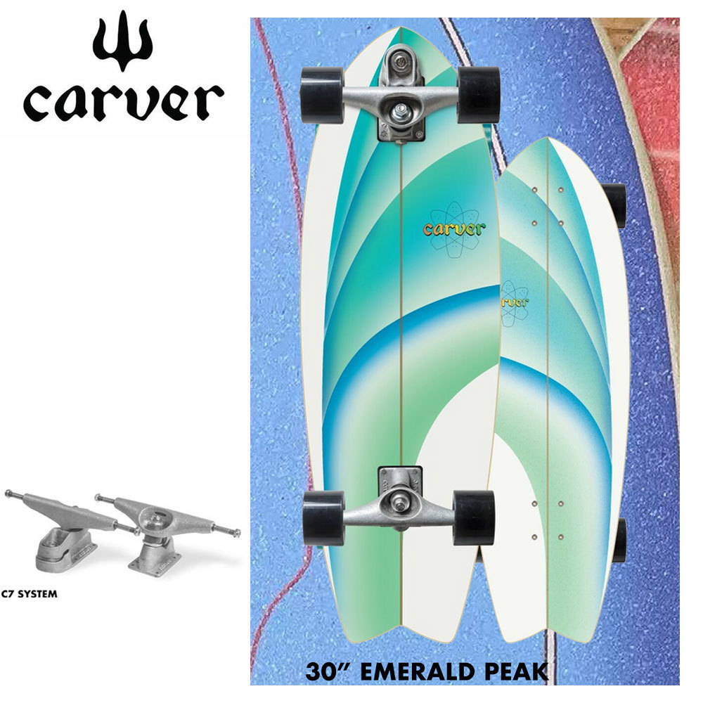 Carver Curver Skateboard Emerald Peak 30 -дюймовый Cx4 Truck Surf Clay