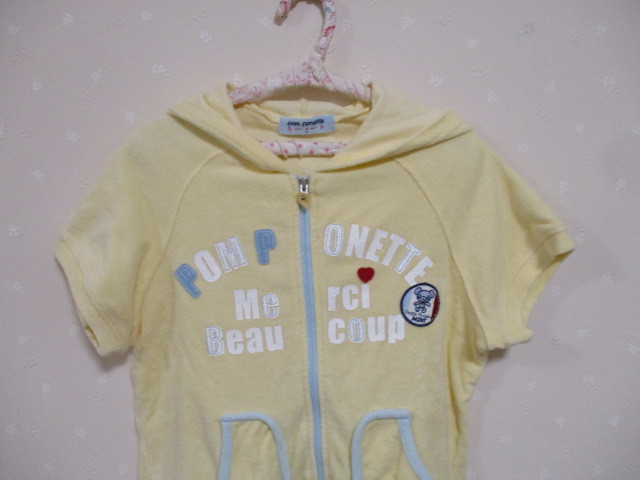 * Pom Ponette * pretty short sleeves parka *140cm* yellow 30507