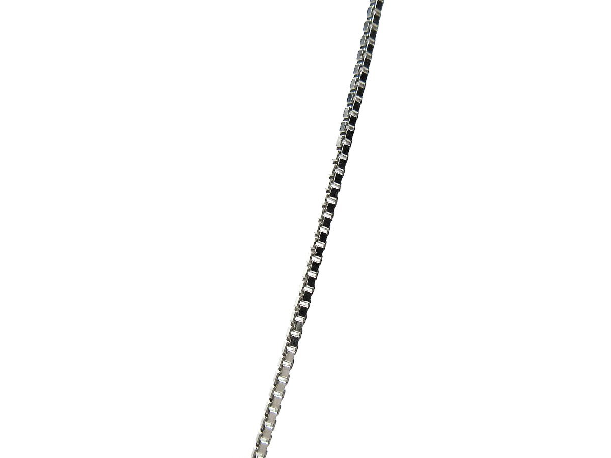 K18WG ベネチアン ホワイトゴールド チェーン ネックレス 50cm 幅1.2mm
