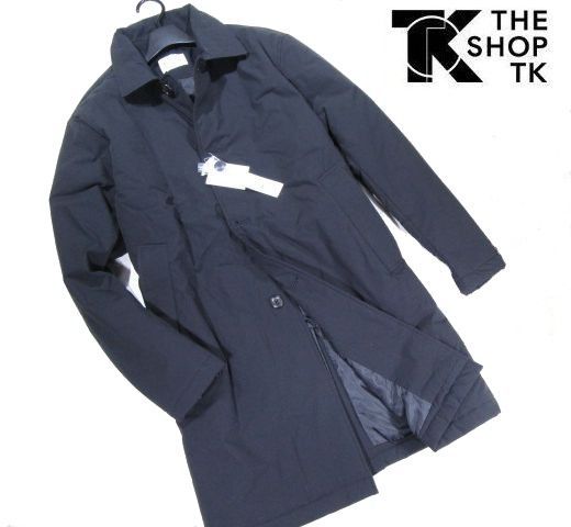 ◆E244 新品 タケオキクチ THE SHOP TK 中綿 ステンカラーコート 【 L 】ブラック　マシンウォッシャブル 撥水 保温中綿