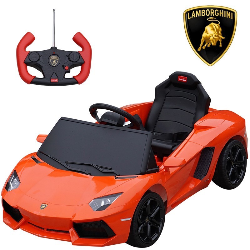 ランボルギーニ正規ライセンス LP700-4 アヴェンタドール 色オレンジ 電動乗用玩具 リモコン操作可能 電動カー