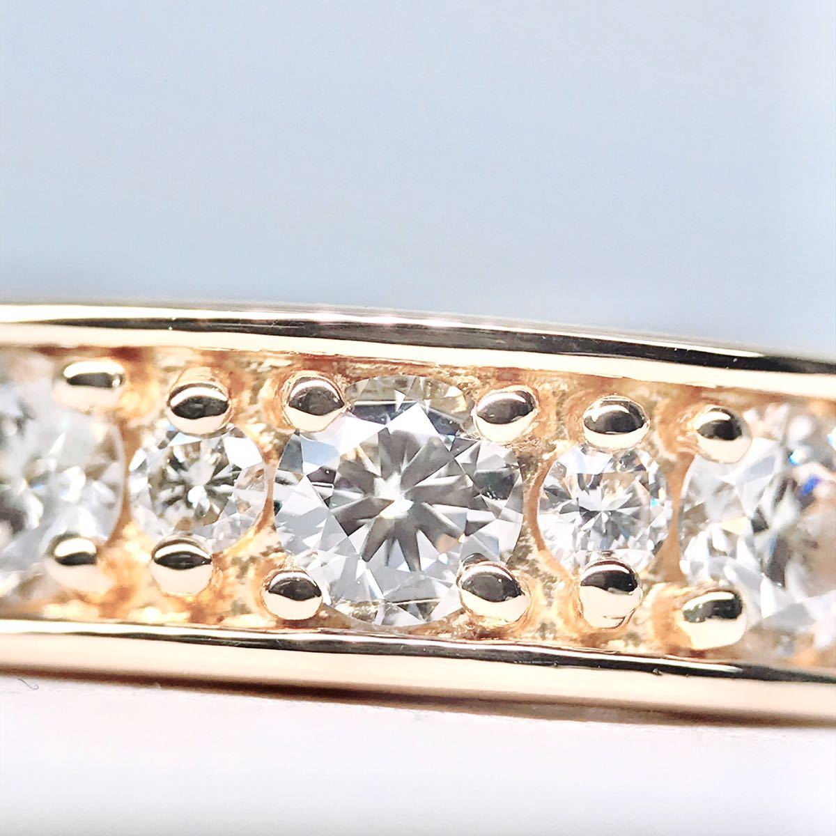 0.50ct ハーフエタニティ ダイヤモンドリング K18 ダイヤ 0.5ct