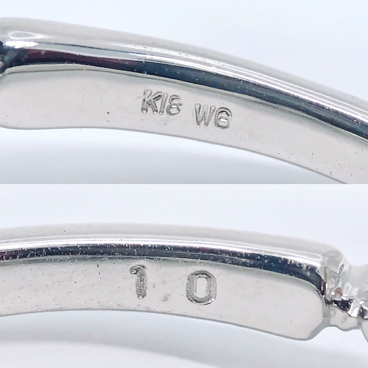 1.00ct ハーフエタニティ ダイヤモンドリング K18WG ダイヤ 1ct
