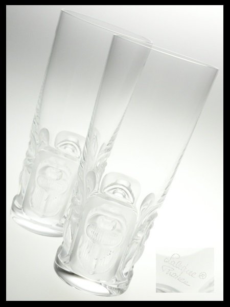 n595 LALIQUE ラリック クリスタル ケプリ スカラベ 甲虫 ペア