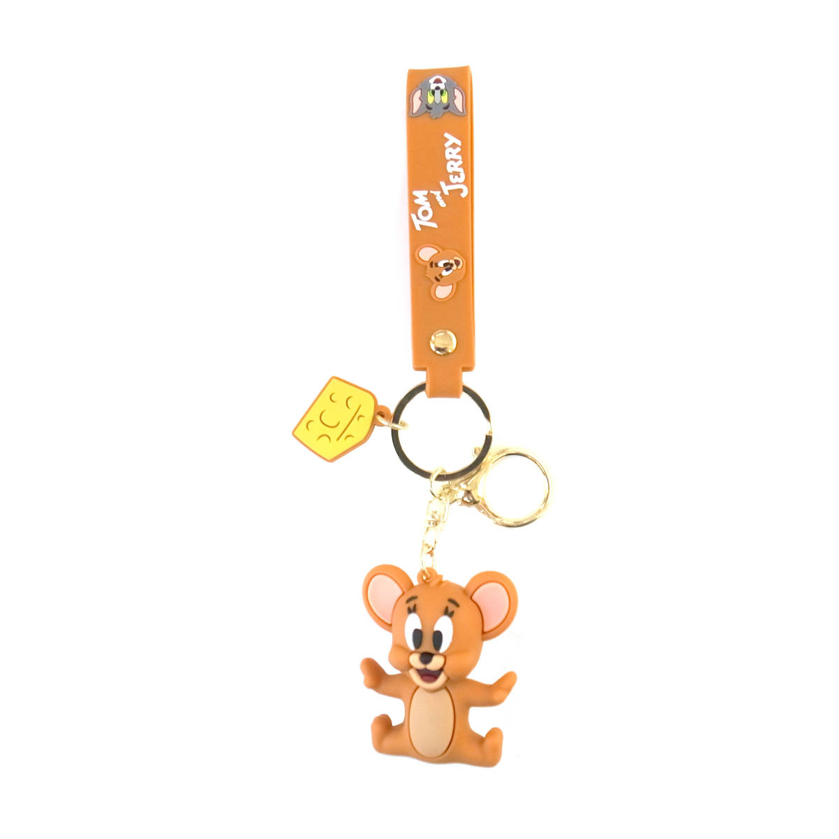  Tom . Jerry solid mascot key holder with strap . Jerry design 