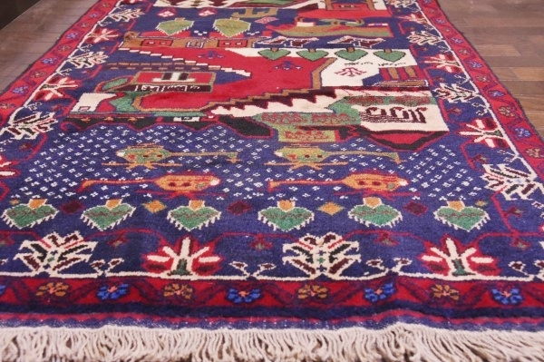高知インター店】 RAGU008 トライバルラグ ウール絨毯 143cm×83cm
