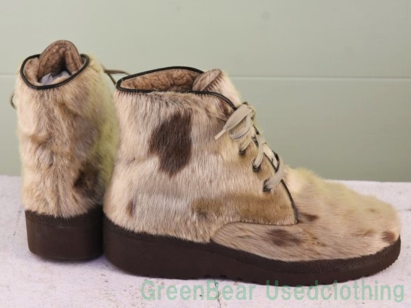 W089* Austria made [Sohle Synthetik] Vintage eskimo- boots seal wool is good taste tea Brown lady's 25cm about 