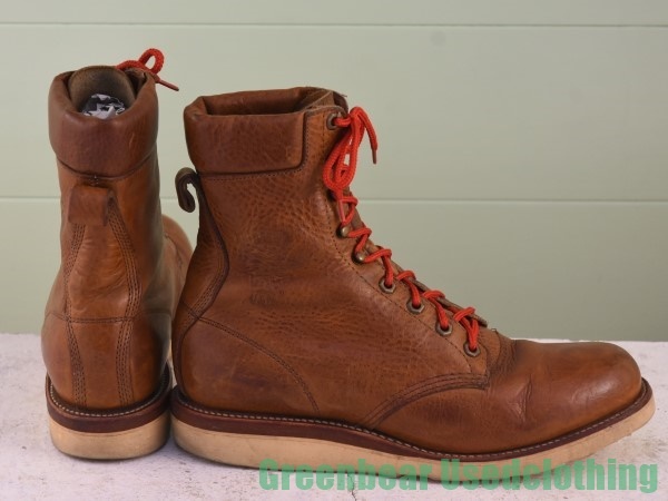 W264◆USA製【チペワ Chippewa】ビンテージ ワークブーツ 良い味 雰囲気抜群 ワイズ細め 茶 ブラウン メンズ 9.5D 27.5cm_画像2