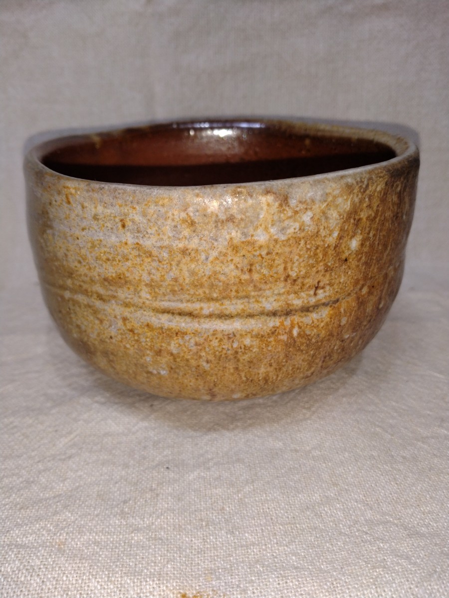 未使用豊窯(Yutakagama) 抹茶碗 オレンジ サイズ:直径9.6x高さ6cm 花模様 小茶碗 オレンジ コーヒー、ティー用品 