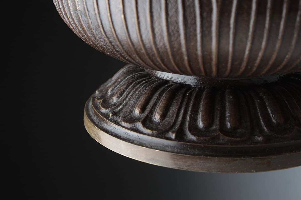 EK217 仏教美術 銅製 蓮華香炉 幅18cm 重1kg・蓮蕾葉耳 蓮形 EK217 仏教美術 銅製 蓮華香炉 幅18cm 重1kg・蓮蕾葉耳 蓮形