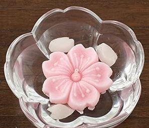  including carriage 2 point candle spring. flower ... set Sakura ../ tea light candle holder peach Sakura hard candy rakugan aroma candle Japanese confectionery 